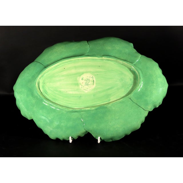 Late 20th Century Dodie Thayer Trompe l'Oeil Lettuce Ware Platter For Sale - Image 9 of 15