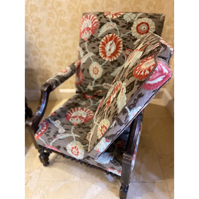 Wood Minton-Spidell Baroque-Style Arm Chair For Sale - Image 7 of 9