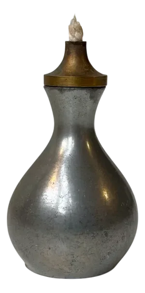 Just Andersen Miniature Oil Lamp in Pewter & Brass, 1930s