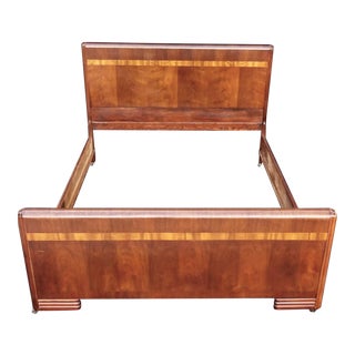 1930's Art Deco Waterfall Style Bedframe For Sale