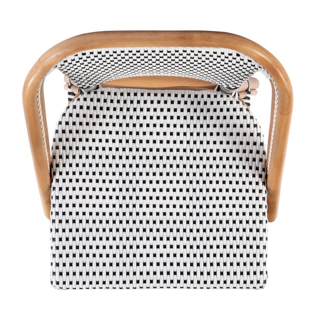 Lila Rattan 28 in. Seat Height Bar Stool with Back and Footrest, Black For Sale - Image 9 of 9