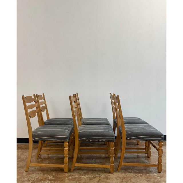 Six oak Dining Chairs in the Style of Henning Kjærnulf, Denmark, 1960s For Sale - Image 10 of 16