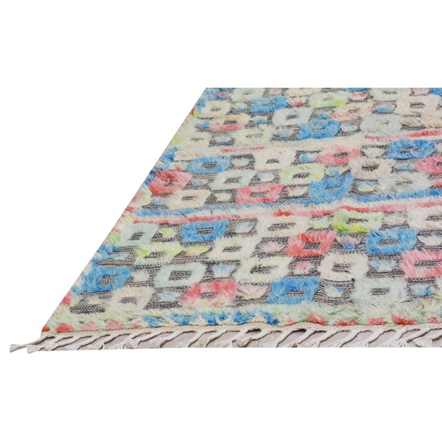 2000 - 2009 Moroccan High Low Hand Knotted Wool Rug,5'9"X8'2" For Sale - Image 5 of 6