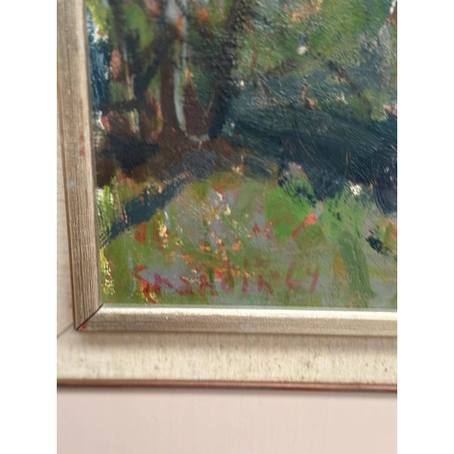 Mid-Century Modern Svän Grandin, Barn, 1950s, Oil on Panel, Framed For Sale - Image 3 of 14