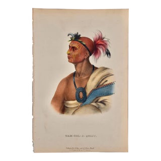 Tah-Col-O-Quoit: Original 19th Century Hand-Colored McKenney & Hall Lithograph, 1848 For Sale