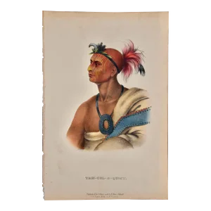 Tah-Col-O-Quoit: Original 19th Century Hand-Colored McKenney & Hall Lithograph, 1848