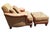 2010s American-Made Luxury Ricardo Leather/Fabric Chair and Ottoman Set by King Hickory. For Sale - Image 5 of 12