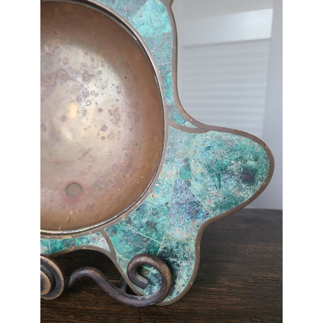 Vintage Los Castillo Taxco Malachite Dove Tray For Sale In Los Angeles - Image 6 of 11