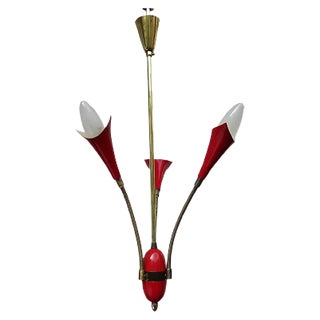 Italian Red Brass Filigree Pendant, 1950s For Sale