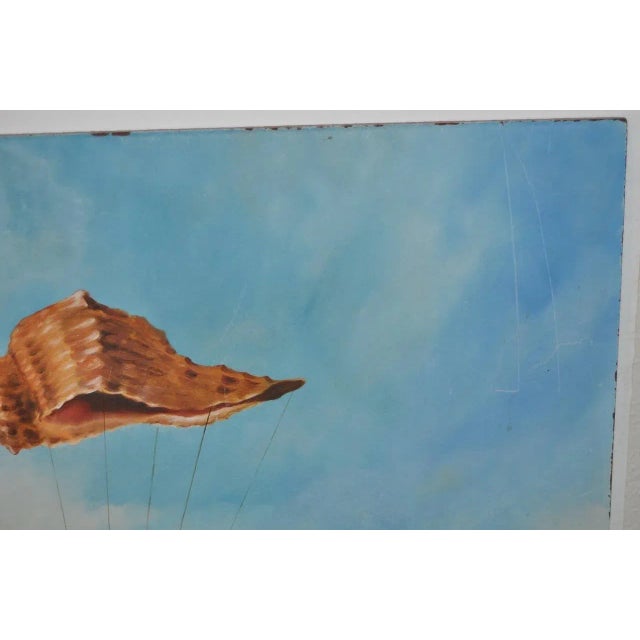 Wood Carlo Wahlbeck Surreal Landscape Painting c.1970 For Sale - Image 7 of 8