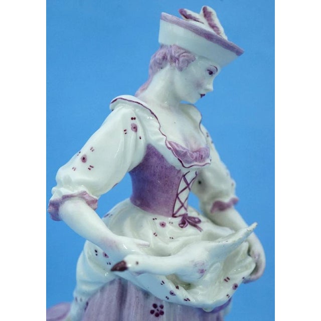19th Century Porcelain Sculpture Lady with Duck by Capodimonte, Italy For Sale - Image 9 of 18