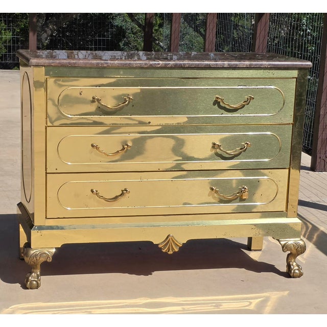 Brass Clad Dresser With Marble Top by Harden Furniture Company For Sale - Image 14 of 18