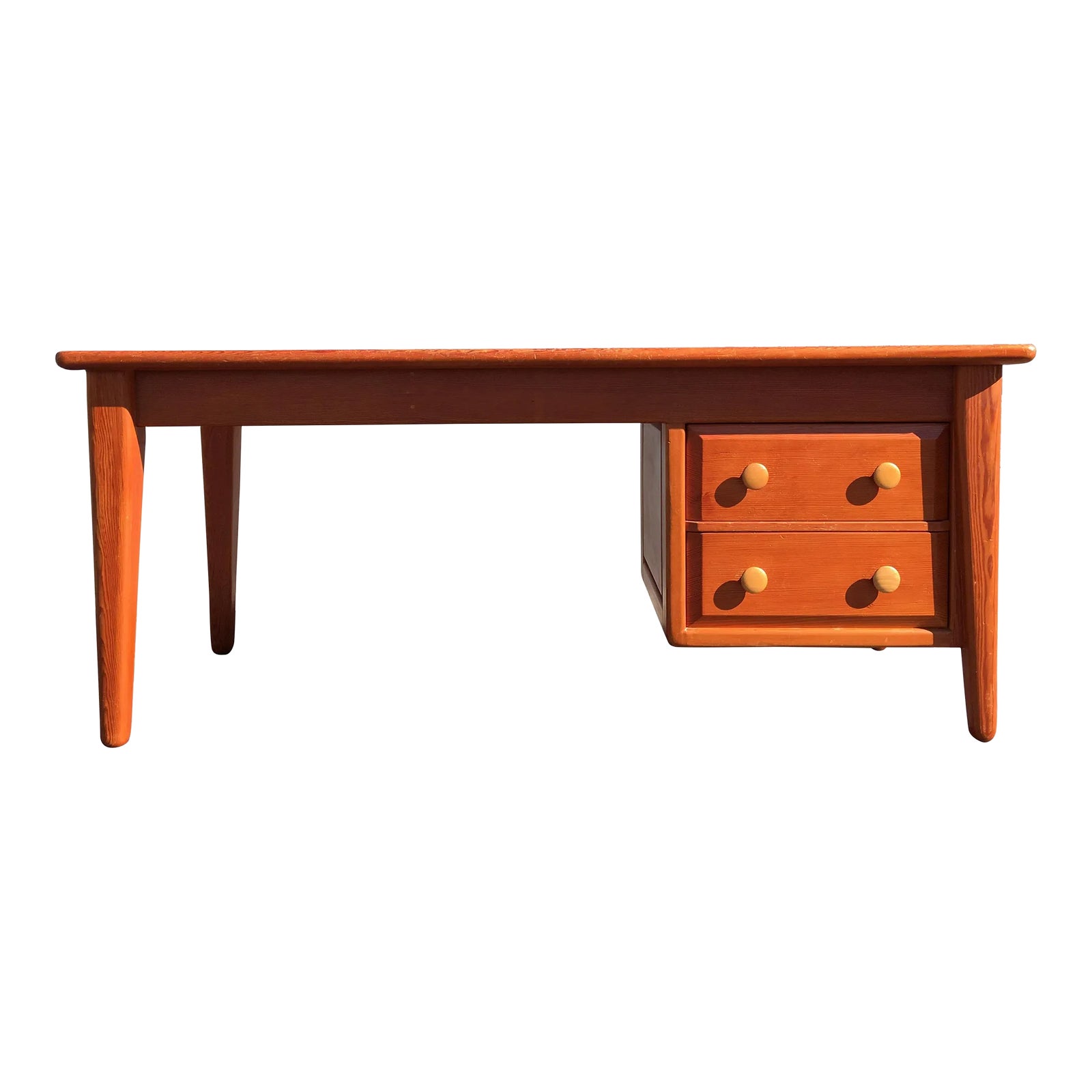 1960s Pine Craftsman Desk in the Style of Prouve Chapo | Chairish