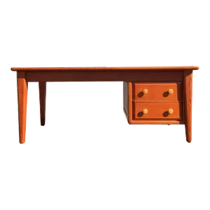 1960s Pine Craftsman Desk in the Style of Prouve Chapo