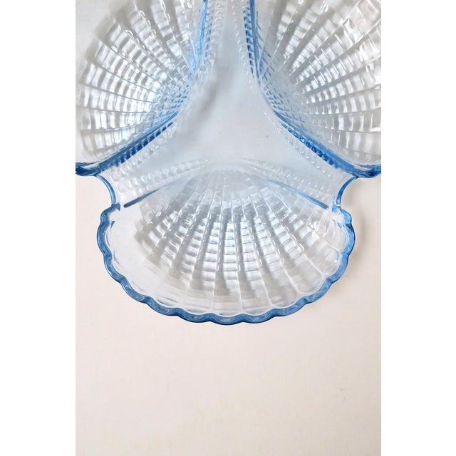 Sky Blue Seashell Glass Dish Scallop Design For Sale - Image 8 of 8