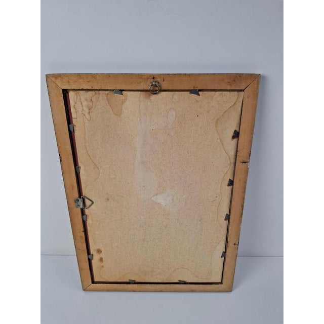 Gold Mid-Century Czechoslovak Wooden Mirror with Graphic Frame Detail, 1960s For Sale - Image 8 of 15