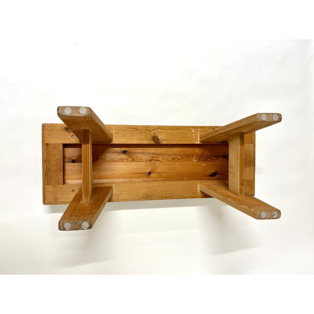 Rustic Pine Bench by Krogenäs, Norway, 1960s For Sale - Image 8 of 9