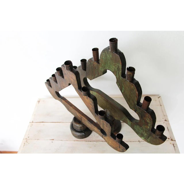 19th Century Antique Baroque Style Wooden Ecclesiastical Altar Candelabras - a Pair For Sale - Image 4 of 11