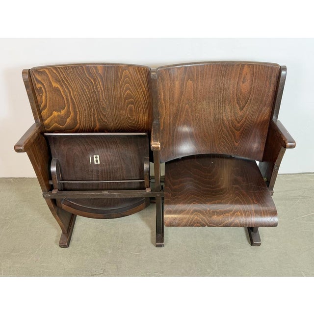 Vintage Two-Seater Cinema Bench from Ton, 1960s For Sale - Image 13 of 18