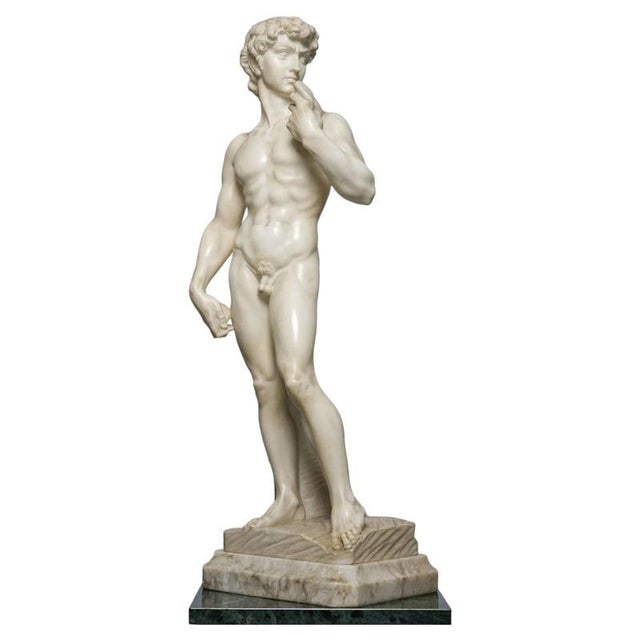 After Michelangelo, Sculpture of David, Carrara Marble, Early 20th Century For Sale - Image 6 of 7