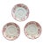 Set of 3 Antique Shenango Inca Ware Pink Floral Transferware Saucers For Sale