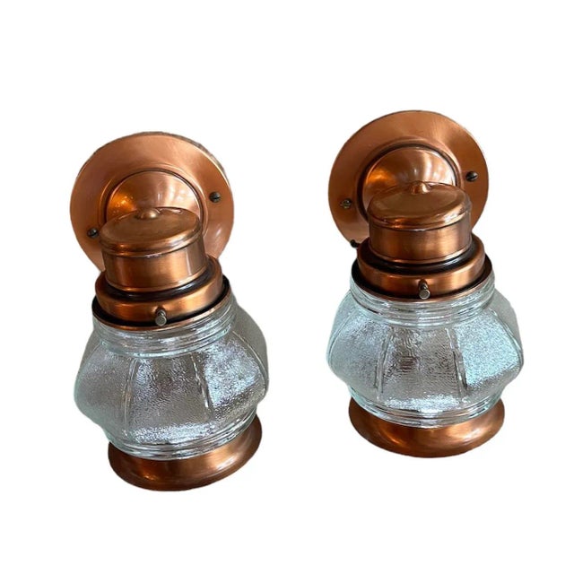 These are great original copper closed jar sconces that will make any interior or covered exterior area of your home more...