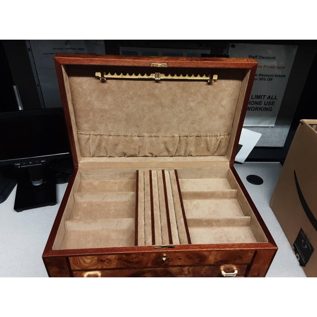 Brown Agresti Italian Burl Briarwood Jewelry Chest For Sale - Image 8 of 12