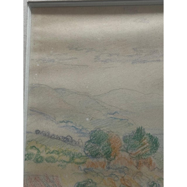 Henri-Edmond Cross, Landscape of Provence, 1800s, Colored Pencils on Paper, Framed For Sale - Image 12 of 17