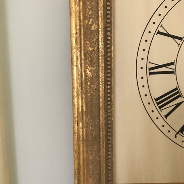 Gilt Wood Clock and Mirror Long For Sale In Philadelphia - Image 6 of 7