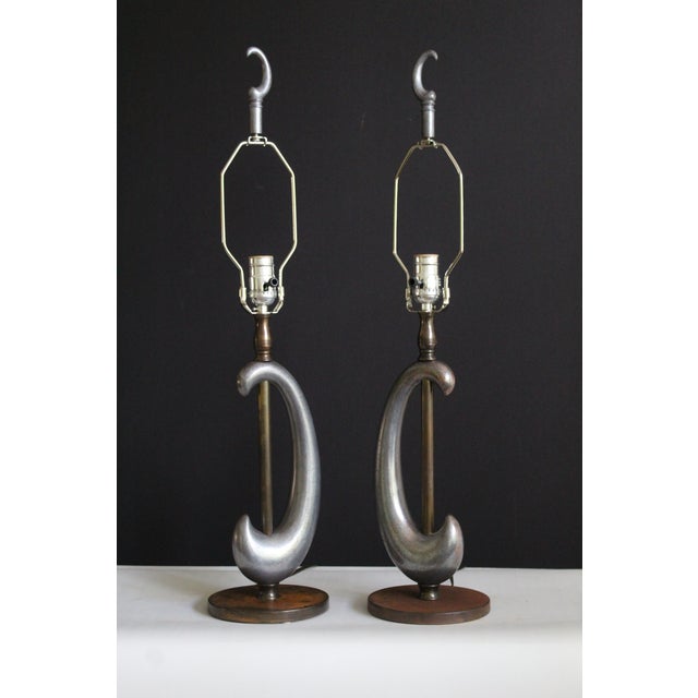 Mid 20th Century Gerald Thurston Influence Sculptural Lamps - a Pair For Sale - Image 12 of 12
