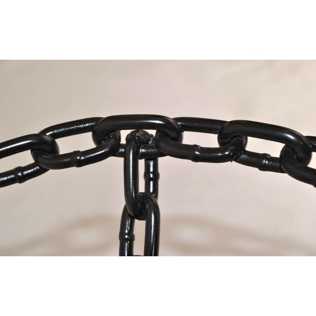1970s Brutalist Rustic Vintage Iron Anchor Chain Link Side Table Round Base West For Sale - Image 11 of 12