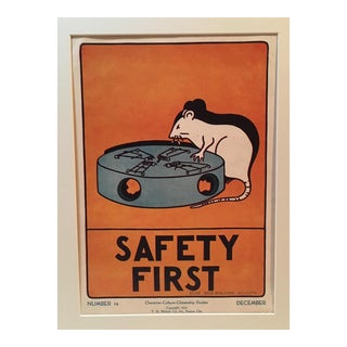 Vintage 1930's Classroom Poster by Elise Reid Boylston - Safety First For Sale