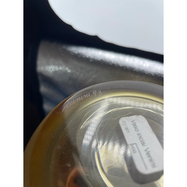 Amber Engraved Vase by Paolo Venini for Venini, 1993 For Sale - Image 3 of 4