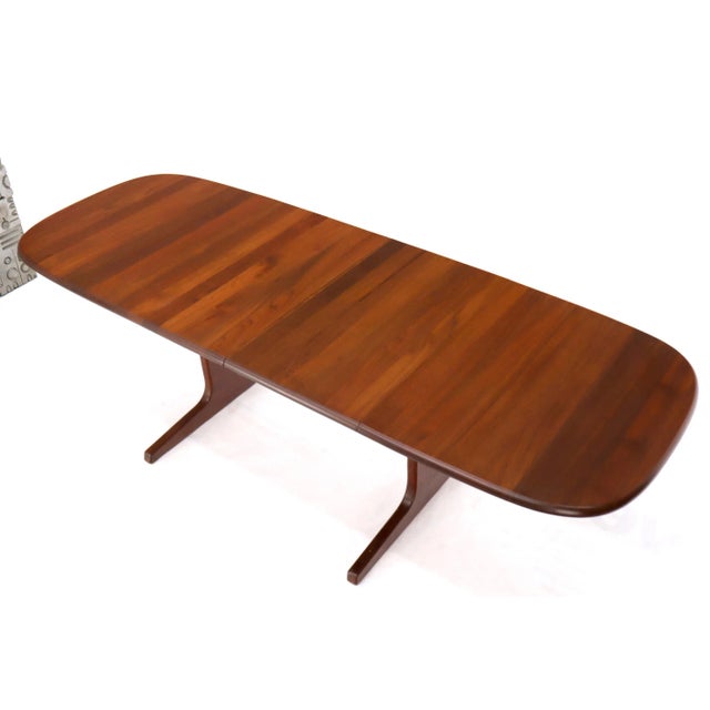 Mid 20th Century Compact Solid Teak Danish Mid-Century Modern Dining Table with Two Leaves For Sale - Image 5 of 13