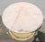 White Vintage French Provincial Round Marble Accent Table For Sale - Image 8 of 11