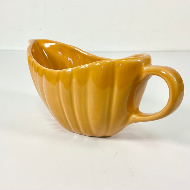 1990s 1990s Vintage Portuguese Majolica Ceramic Pumpkin Gravy Sauce Boat, Halloween & Thanksgiving For Sale - Image 5 of 12