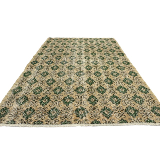 Distressed Vintage Turkish Sivas Rug - 03'03 X 06'01 For Sale - Image 4 of 5