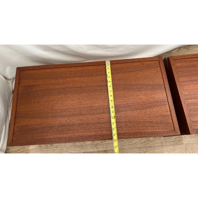 Brown 1960s Mid Century Record Cabinets Set of Two by Strings Wall Shelving Designers Nils and Kajsa For Sale - Image 8 of 11