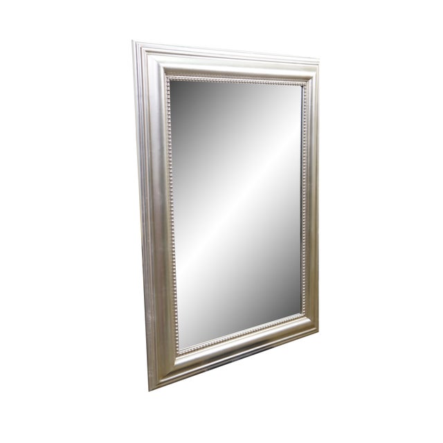 Modern Vintage Uttermost 12005b Silver Beveled Wall Vanity Mirror 37" For Sale - Image 3 of 9