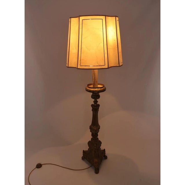 2000 - 2009 Antique Floor Lamp from a Church Candlestick For Sale - Image 5 of 6