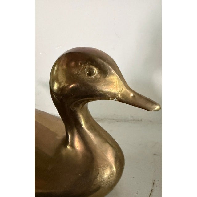 Mid 20th Century Mid Century Sold Brass Ducks For Sale - Image 5 of 10