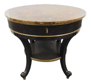 Marge Carson Regency Marble Top Center Table