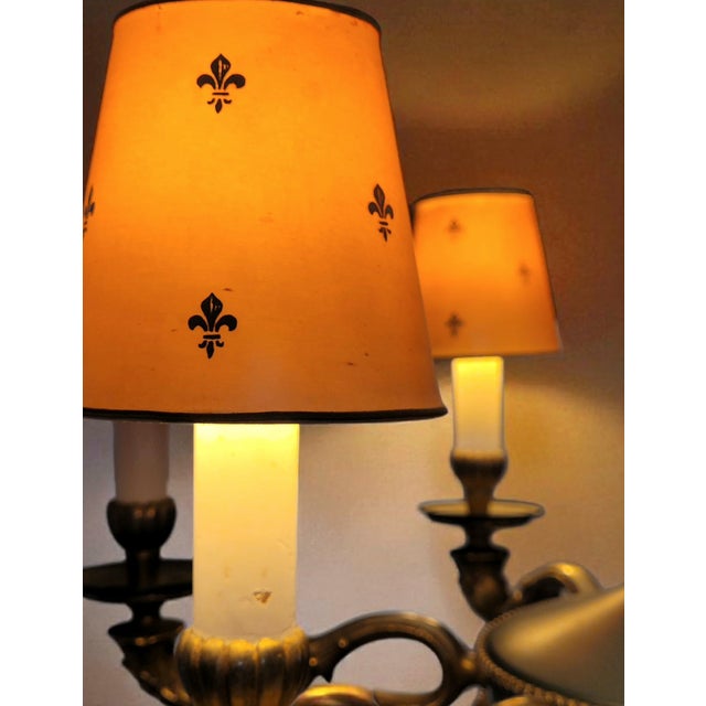 Beige Large Antique French Brass Chandelier, 1900s For Sale - Image 8 of 12