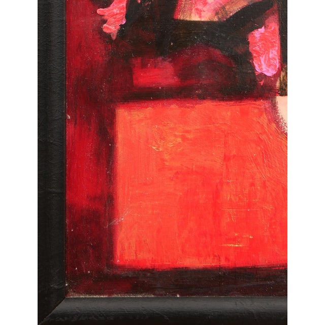 David Adickes "Red and Black Cubist with White" Modern Red-Toned Abstract Geometric Painting, 20th Century For Sale In Houston - Image 6 of 10