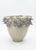 Italian Vintage Italian Art Pottery Urn Planter With Applied Blue Floral Appliqués and Scalloped Rim For Sale - Image 3 of 12