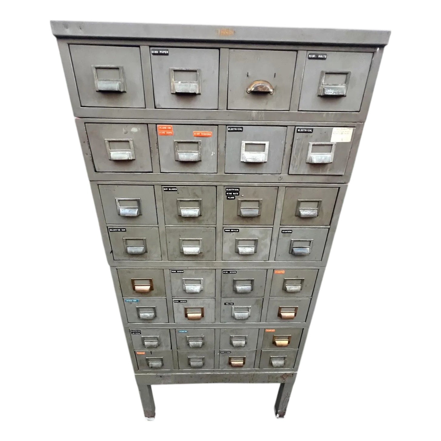 Mid 20th Century Metal Library Card File 32 Drawers by Watson | Chairish