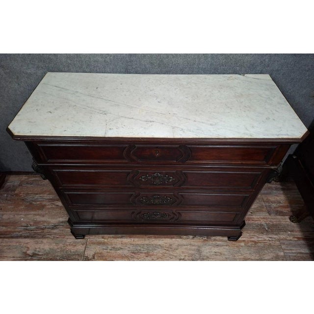 Napoleon III Secretaire in Mahogany and Light Wood For Sale - Image 5 of 10