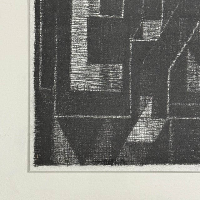 Postmodern Abstract Geometric Charcoal Sketch by Ken Warwick, Framed For Sale - Image 4 of 8