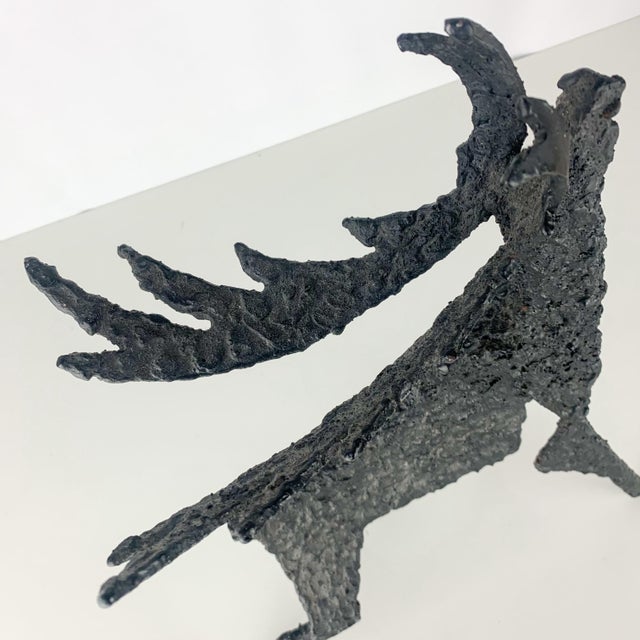 Rare Vintage Cast Iron Brutalist Reindeer Sculpture Svitorka Vancouver For Sale In Baltimore - Image 6 of 8