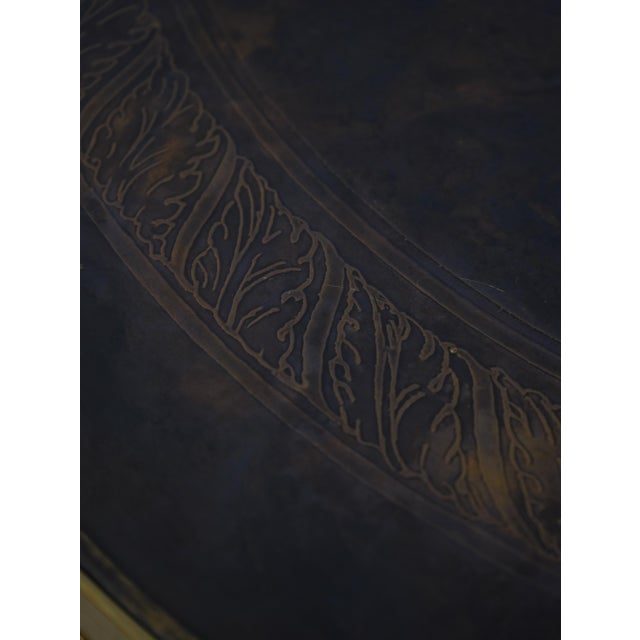 Metal French Empire Round Gueridon Etched Bronze Top Lamp Table For Sale - Image 7 of 12